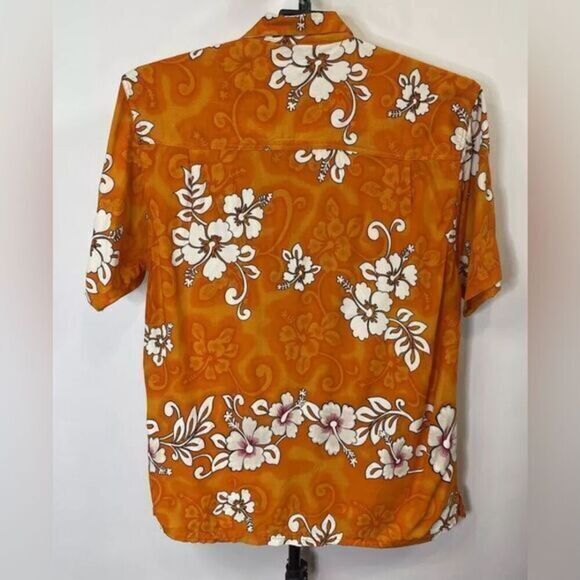 EUC - Men’s Oklahoma State University Orange Hawaiian Print Button Down Shirt Xl - Picture 1 of 4